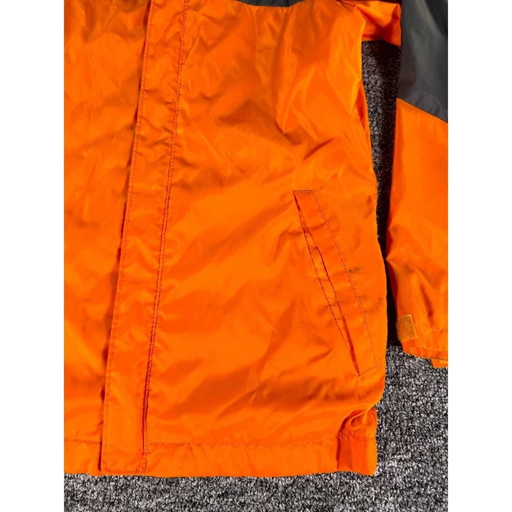 Columbia Sportswear Windbreaker Jacket Youth Medium 10/12 Orange Gray Hooded
